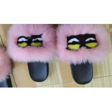 XRTX11 Wholesale Real Fox Fur Monster Slippers For Women